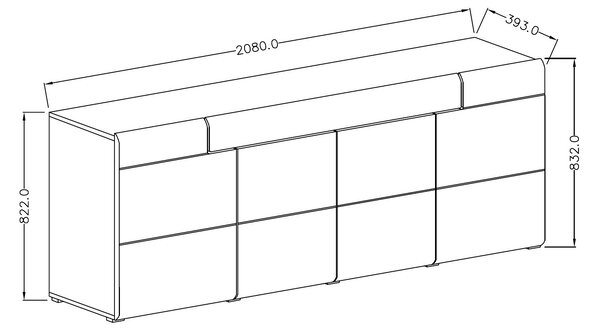 Komoda do minimalistického interiéru COLORADO se šuplíkem, bílá