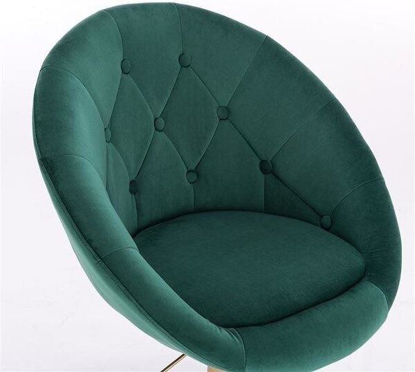 LuxuryForm DESIGN Křeslo VERA VELUR na černé podstavě s kolečky - zelené
