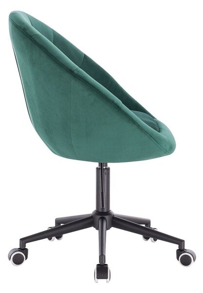 LuxuryForm DESIGN Křeslo VERA VELUR na černé podstavě s kolečky - zelené