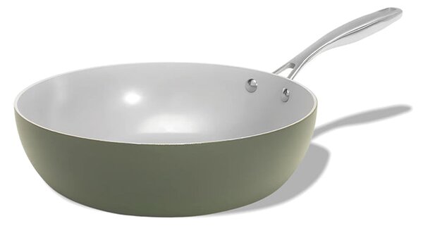 Elmich Nepřilnavá keramická Wok pánev Vital Ø 26 cm - olivově zelená