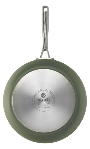 Elmich Nepřilnavá keramická Wok pánev Vital Ø 26 cm - olivově zelená