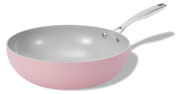 Elmich Nepřilnavá keramická Wok pánev Vital Ø 26 cm - růžová