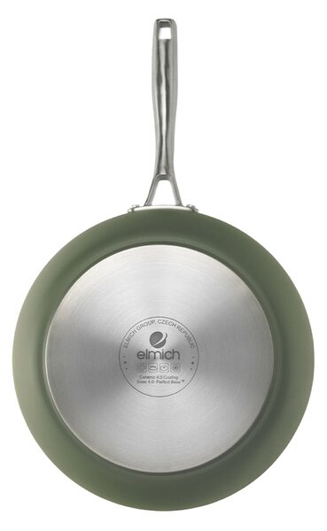 Elmich Nepřilnavá keramická Wok pánev Vital Ø 30 cm - olivově zelená
