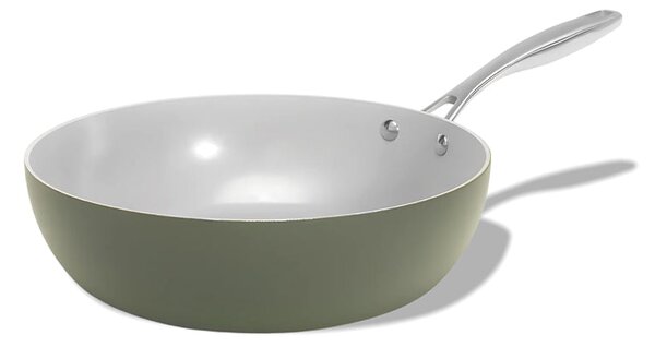 Elmich Nepřilnavá keramická Wok pánev Vital Ø 30 cm - olivově zelená