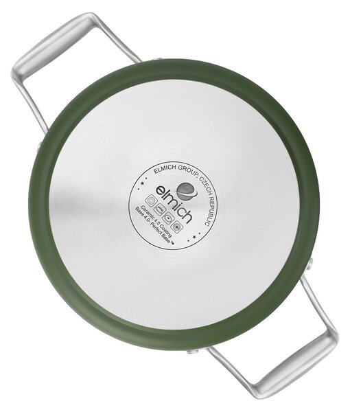 Elmich Nepřilnavý keramický hrnec Vital Ø 18 cm (2L) - olivově zelená