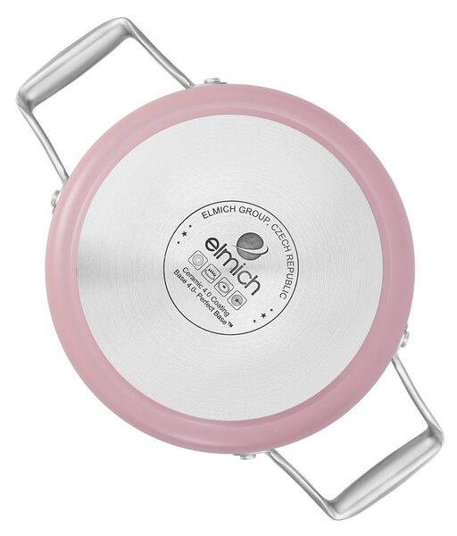 Elmich Nepřilnavý keramický hrnec Vital Ø 18 cm (2L) - růžová