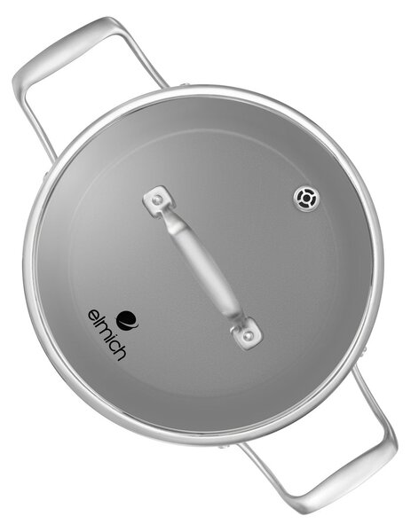 Elmich Nepřilnavý keramický hrnec Vital Ø 18 cm (2L) - tmavě šedá