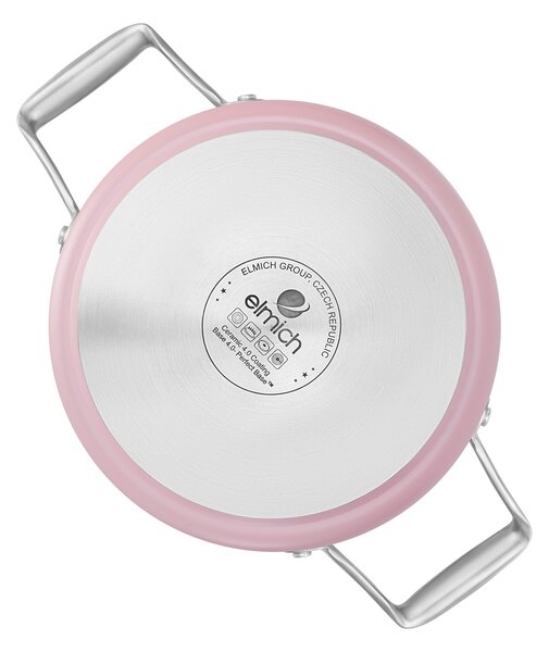 Elmich Nepřilnavý keramický hrnec Vital Ø 24 cm (5L) - růžová