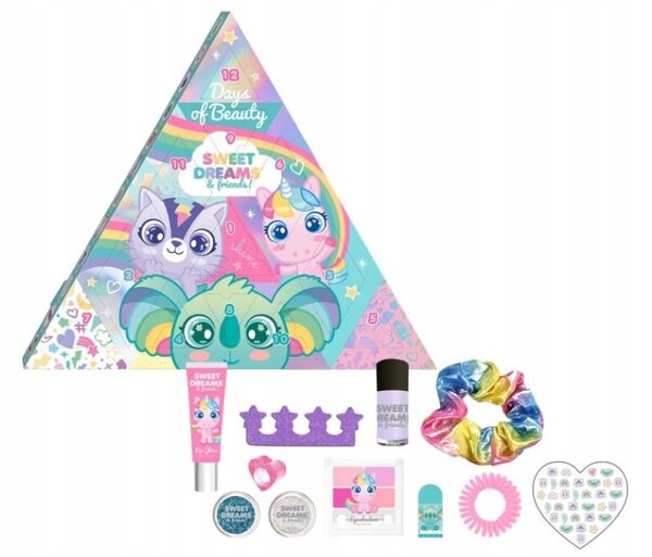 Adventní kalendář SWEET DREAMS UNICORN s kosmetikou pro děti na 12 dní