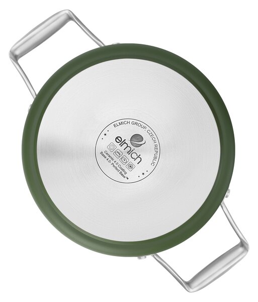 Elmich Nepřilnavý keramický hrnec Vital Ø 20 cm (2.5L) - olivově zelená