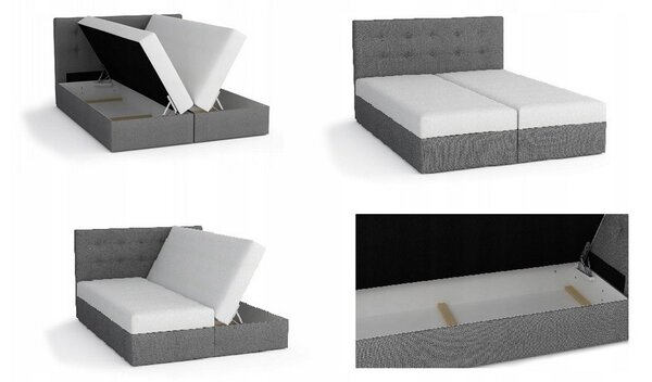 Moderní postel 180x200 STIG II s úložným prostorem - hnědá