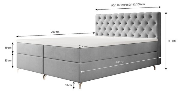 Čalouněná postel 160x200 ADRIA s úložným prostorem - béžová