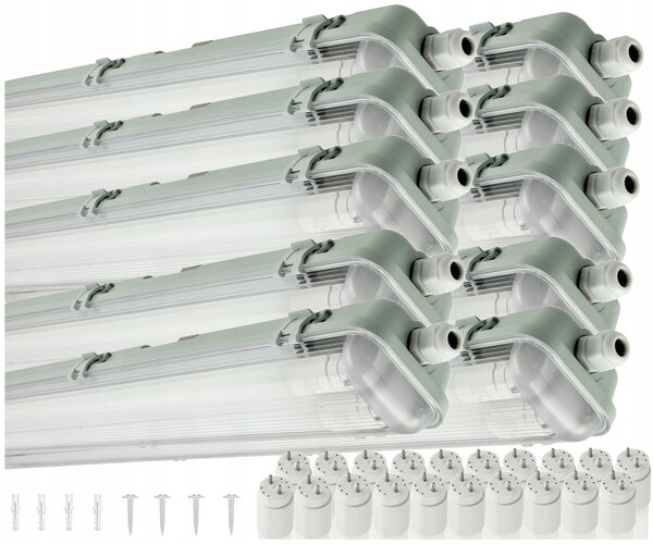 Stropní přisazené svítidlo Berge 36 W G13 120 cm šedé 10 Ks
