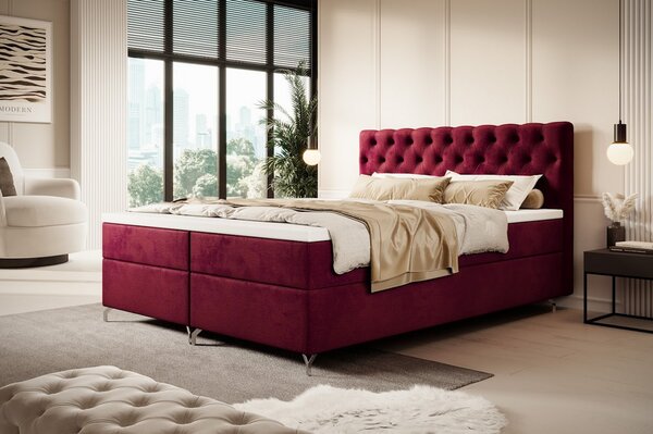 Čalouněná postel 120x200 ADRIA s úložným prostorem - červená