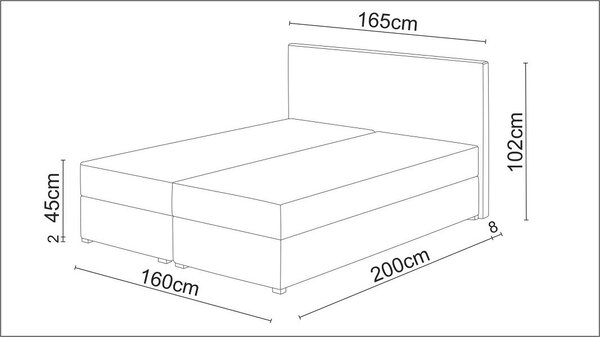 Čalouněná postel boxspring 160x200 STIG II