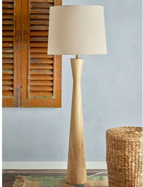Stojací Lampa Bloomingville, Béžová, Obývací pokoj, Dřevo