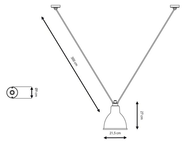 Závěsná svítidlo Lampe Gras, Černá, Obývací pokoj, Kov