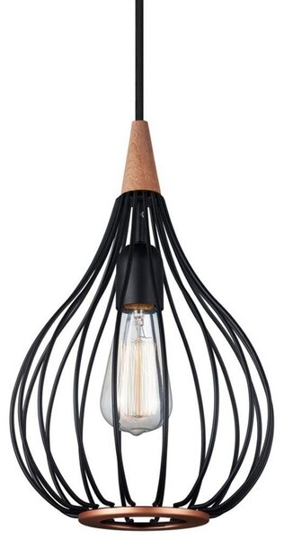 Drops Závěsné Světlo Ø23 Black/Dark Wood- Halo Design
