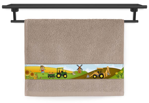 Dětský ručník Veba RUJANA tisk Malý farmář nugátová Velikost: 30x50 cm