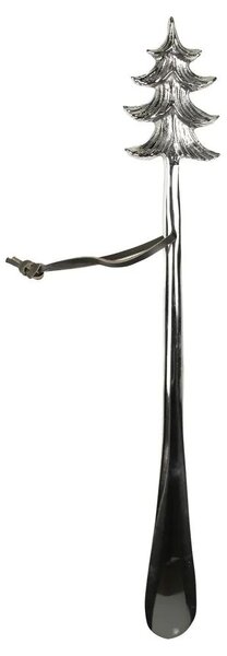 Stříbrná kovová lžíce na obouvání stromek Tree - 51cm - Mars & More
