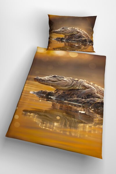 3d povlečení s krokodýlem - Crocodile mikroplyš 140x200 cm