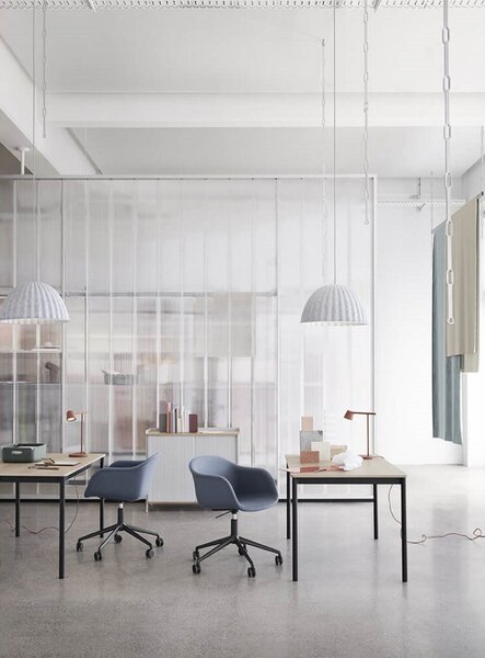 Závěsná svítidlo Muuto, stmívatelné, Černá, Jídelna, Tkanina / Textil