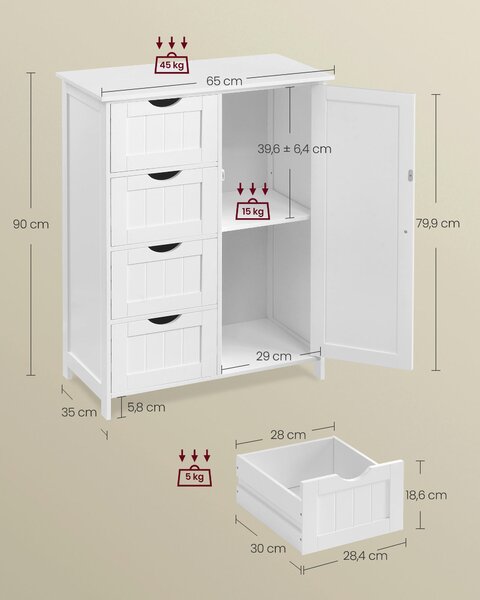 MIDI SKŘÍŇKA, bílá, 65/90/35 cm MID.YOU - Koupelnové série, Online Only