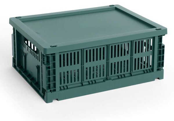 HAY Plastové víko Colour Crate Medium, dark green