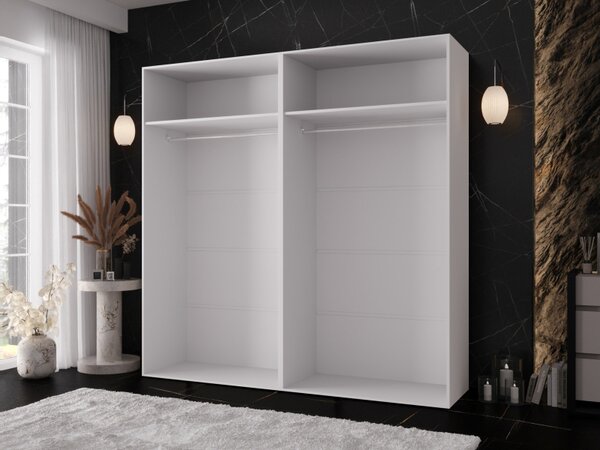Moderní skříň Grelipt 200 cm, Barva: bílá / bílá + zlatá 5903211531804