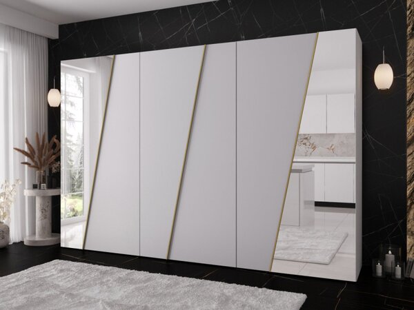 Skříň se zrcadlem Grelipt 2L 300 cm, Barva: dub artisan / dub artisan + černá 5903211532320