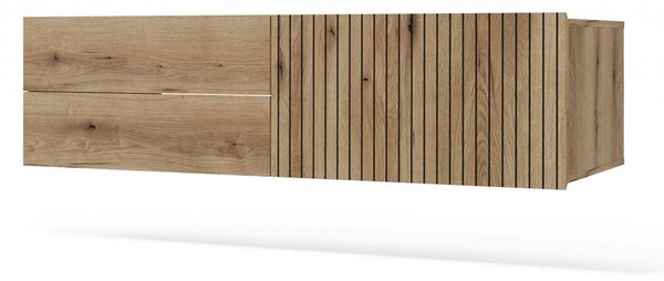 TP Living Závěsná skříňka pod umyvadlo s deskou TIGO 1D2S 140 cm dub evoke