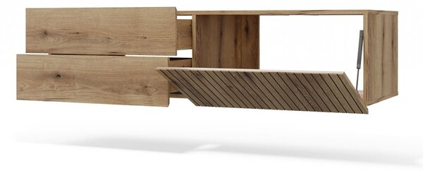 TP Living Závěsná skříňka pod umyvadlo s deskou TIGO 1D2S 140 cm dub evoke
