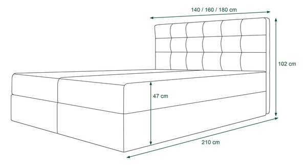 Moderní postel s úložným prostorem 140x200 STIG 5 - antracit