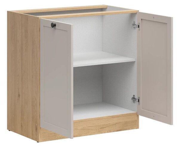 Kuchyňská skříňka Junona Ramka 80 cm, dub bernstein/kašmír