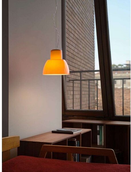 Závěsná svítidlo Nemo Lighting, stmívatelné, Oranžová, Obývací pokoj, Sklo