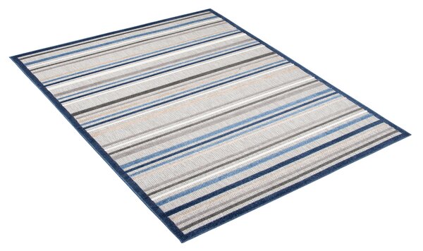 Makro Abra Moderní kusový koberec AVENTURA ED50A Proužky šedý modrý Rozměr: 80x150 cm