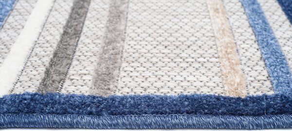 Makro Abra Moderní kusový koberec AVENTURA ED50A Proužky šedý modrý Rozměr: 80x150 cm