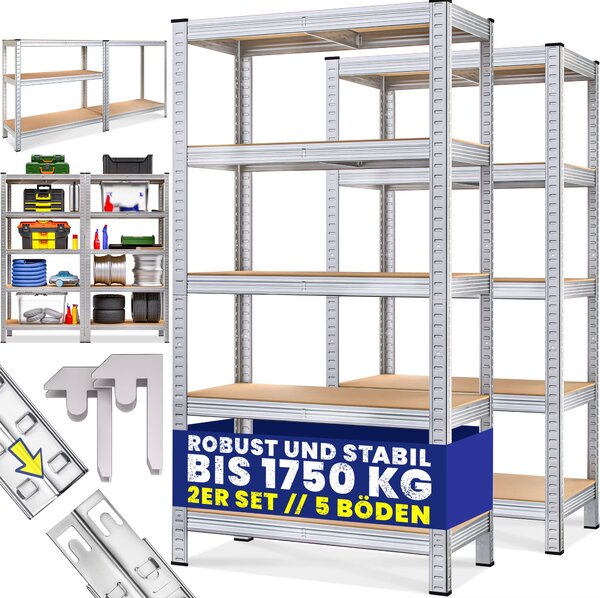 2x regál 180 x 90 x 40 cm, nosnost až 875 kg 106177