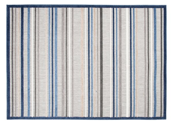 Makro Abra Moderní kusový koberec AVENTURA ED50A Proužky šedý modrý Rozměr: 80x150 cm