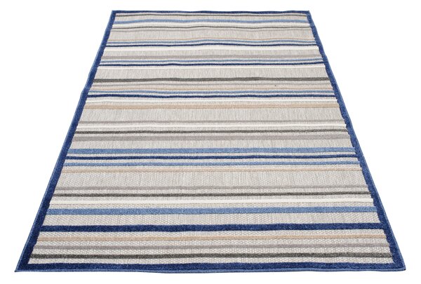 Makro Abra Moderní kusový koberec AVENTURA ED50A Proužky šedý modrý Rozměr: 80x150 cm