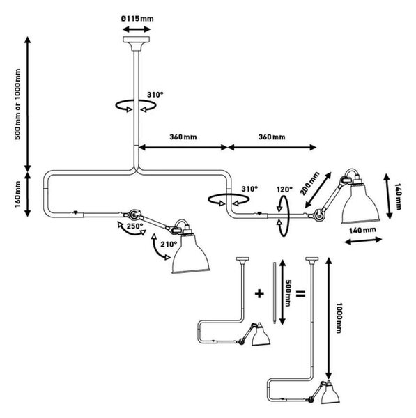 Stropní Lampa Lampe Gras, Měděná, Sklep, Kov, Design