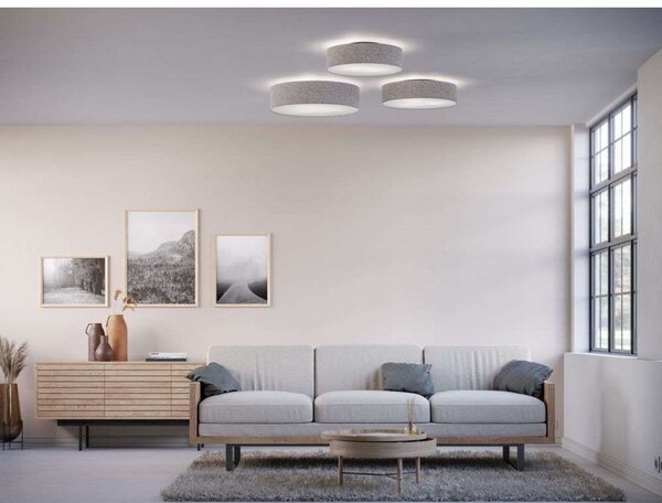 Stropní Lampa Belid, stmívatelné, Šedá, Obývací pokoj, Tkanina / Textil