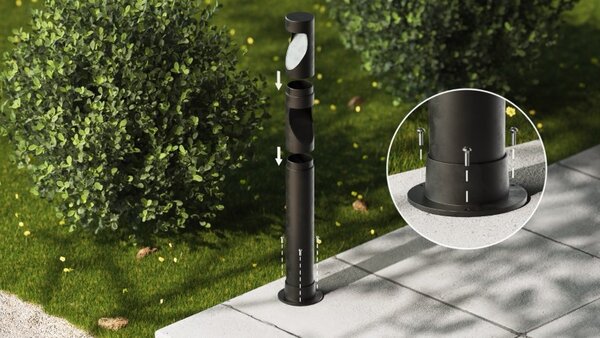 Philips 8720169386952 GardenLink Low Volt 24V Desi venkovní stojanové svítidlo/sloupek LED V700mm 1,5W/180lm 2700K IP44 černá, bez napájania