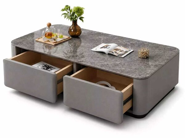 LuxuryForm DESIGN Konferenční stolek ASTON 120 × 60 × 36 cm – šedý s šedou deskou