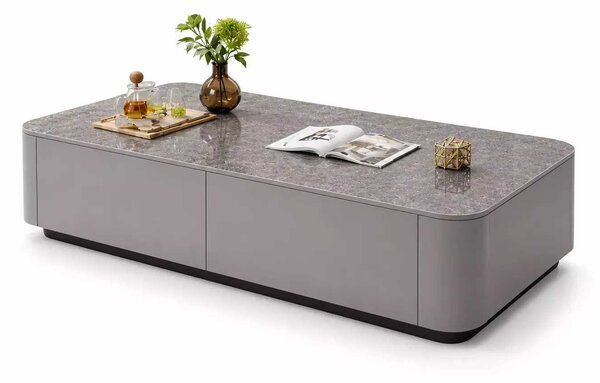 LuxuryForm DESIGN Konferenční stolek ASTON 120 × 60 × 36 cm – šedý s šedou deskou