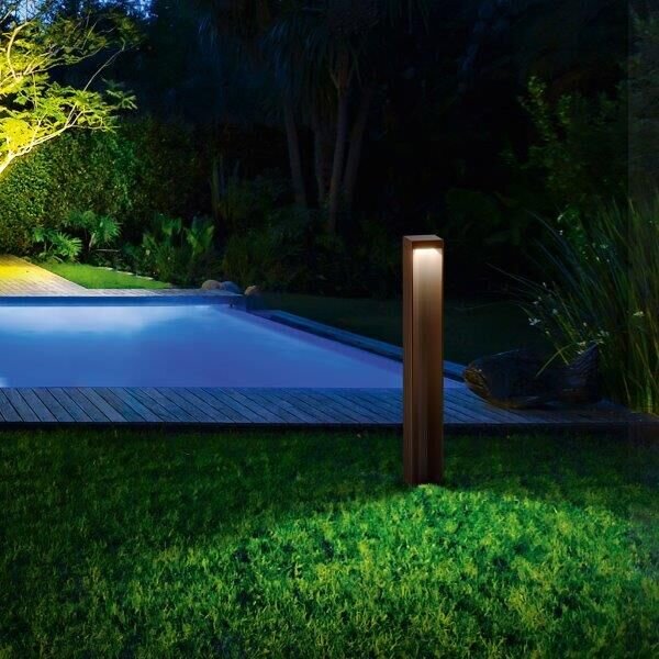 Ideal Lux 294001 KURT venkovní stojanové svítidlo/zahradní sloupek LED V650mm 12W 1000/250lm 4000K kávová