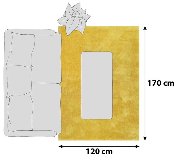 KOBEREC S VYSOKÝM VLASEM, 120/170 cm, žlutá Esprit - Koberce vysoký vlas