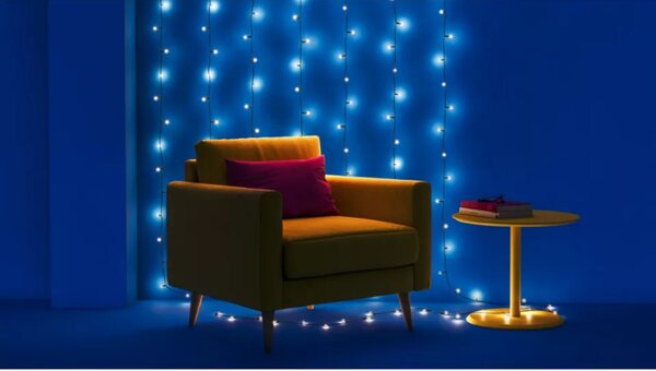Philips Wiz 8720169076969 Wi-Fi LED Smart Fairy Light Type-C vánoční řetěz 20m 15W 2700-5000K+RGB, IP44 černá