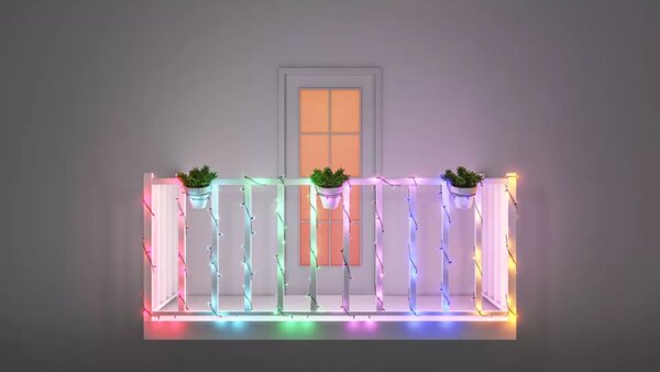 Philips Wiz 8720169076969 Wi-Fi LED Smart Fairy Light Type-C vánoční řetěz 20m 15W 2700-5000K+RGB, IP44 černá