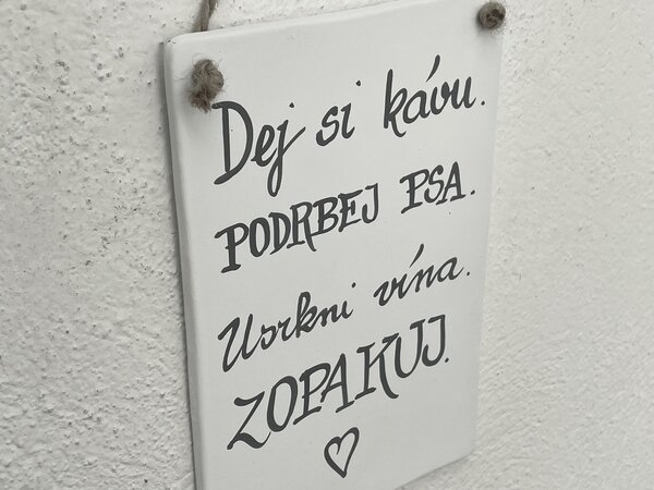 Cedulka pro pejskaře větší Podrbej psa Keramika Andreas